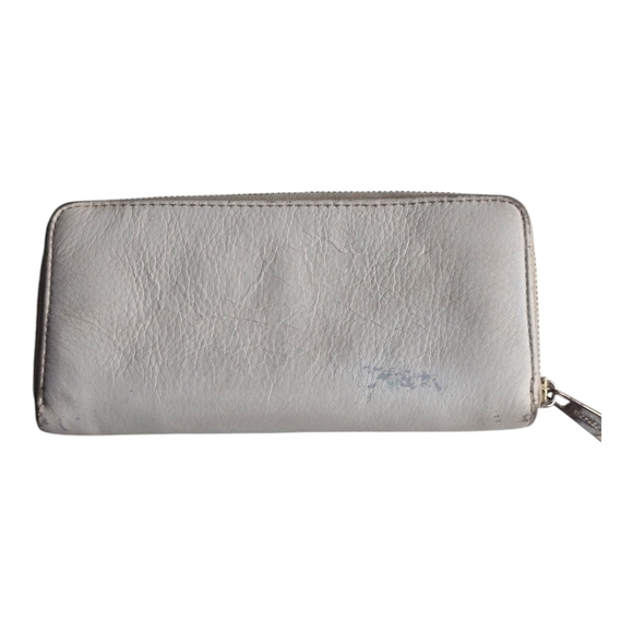 Michael Kors Wallet Womens White Gold Zip Around Logo Good Condition Flaw - Picture 4 of 13